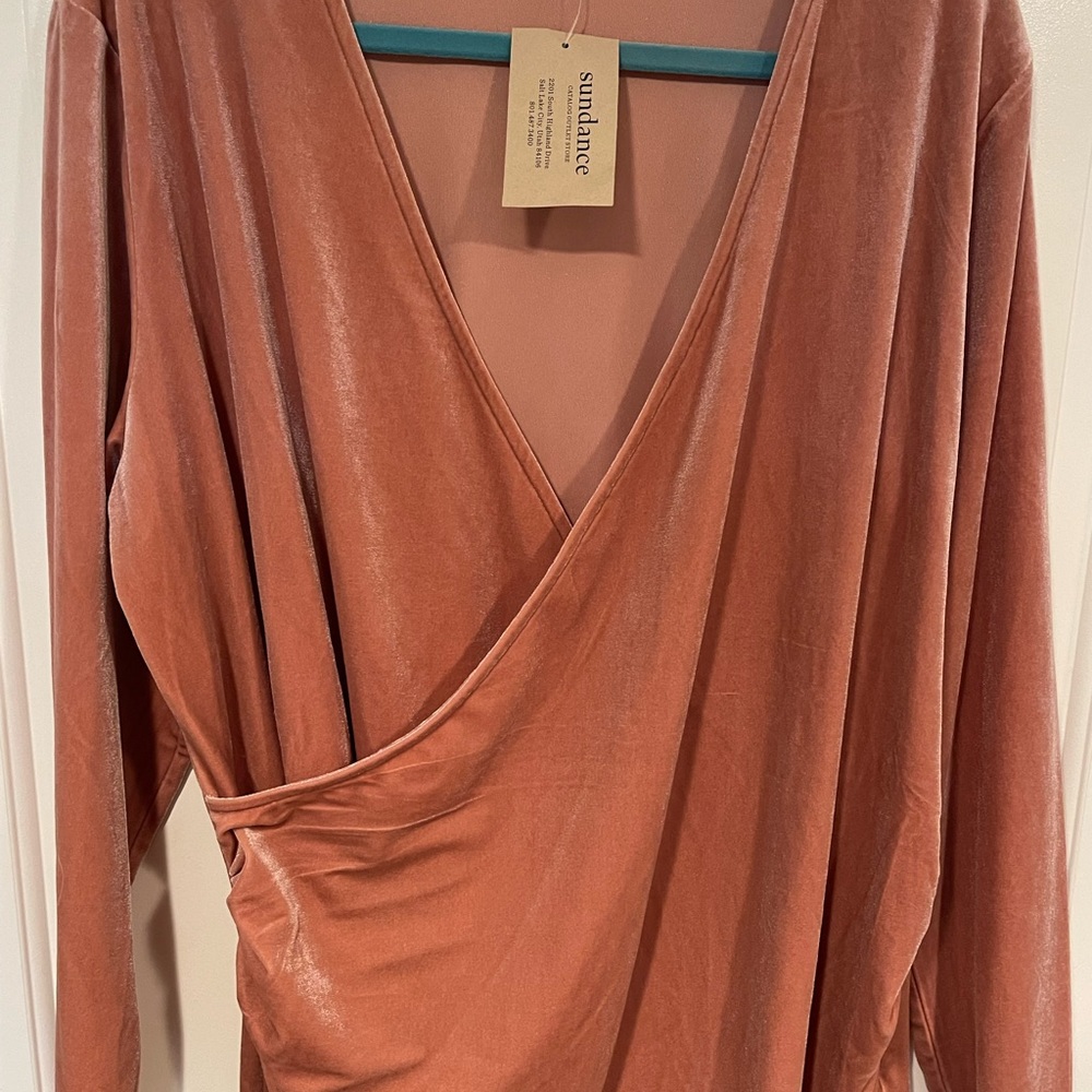 Sundance Velvet Shirred Blouse Size XXL